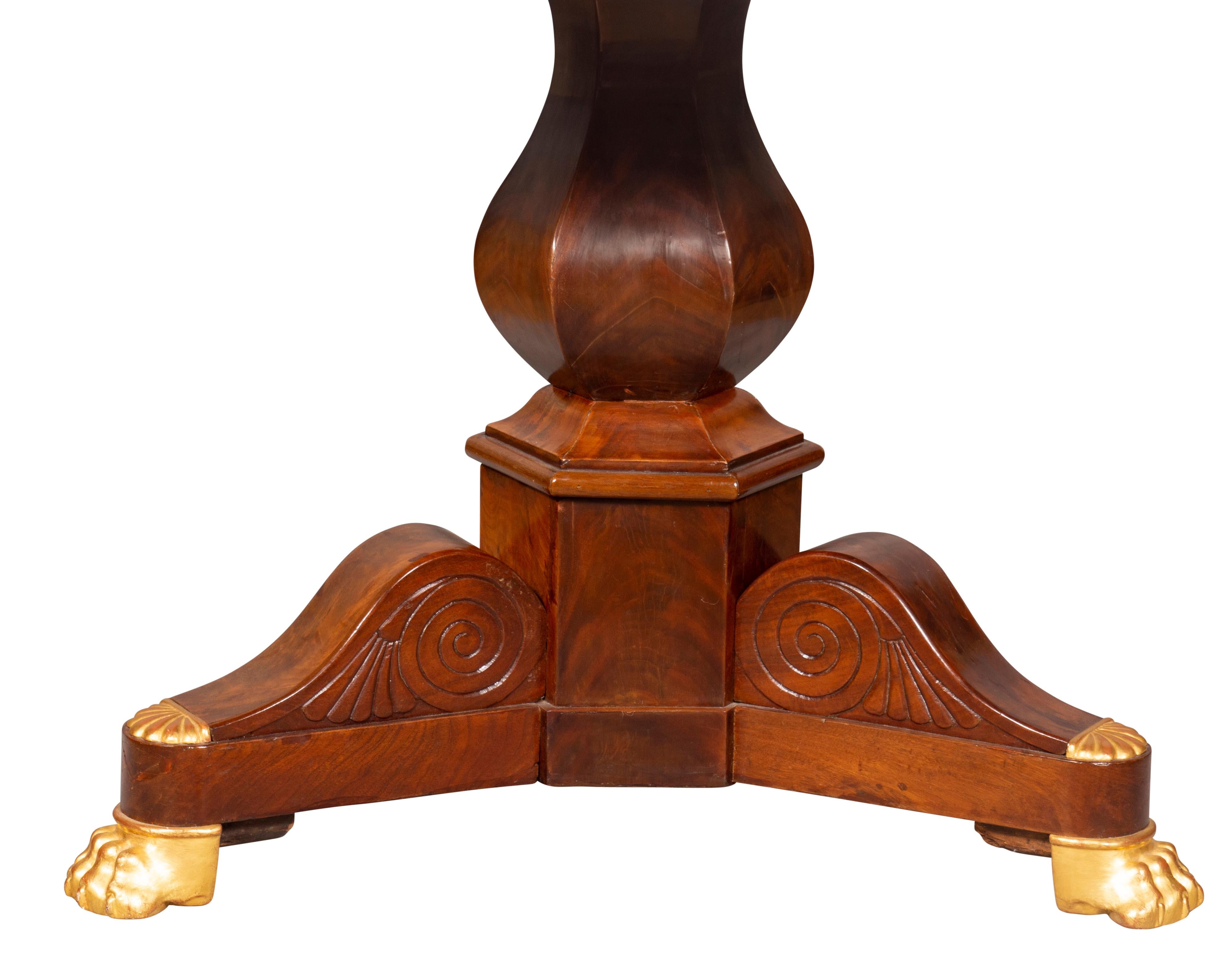 French Louis Philippe Mahogany And Marble Top Center Table