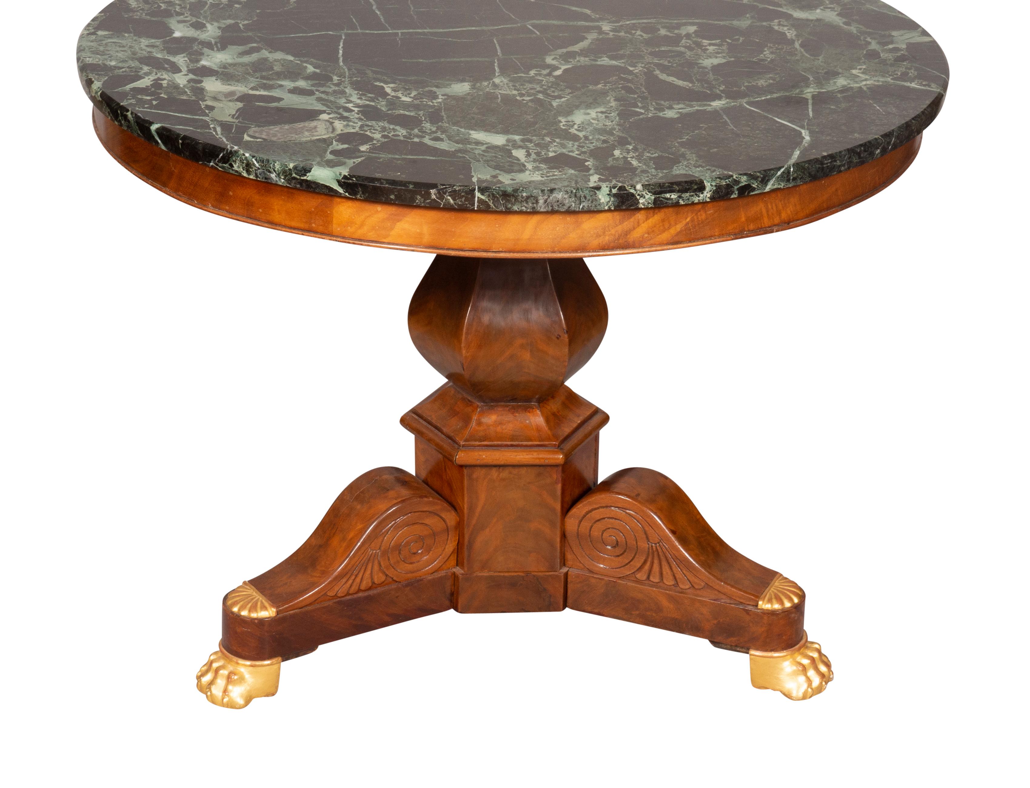 Mid-19th Century Louis Philippe Mahogany And Marble Top Center Table
