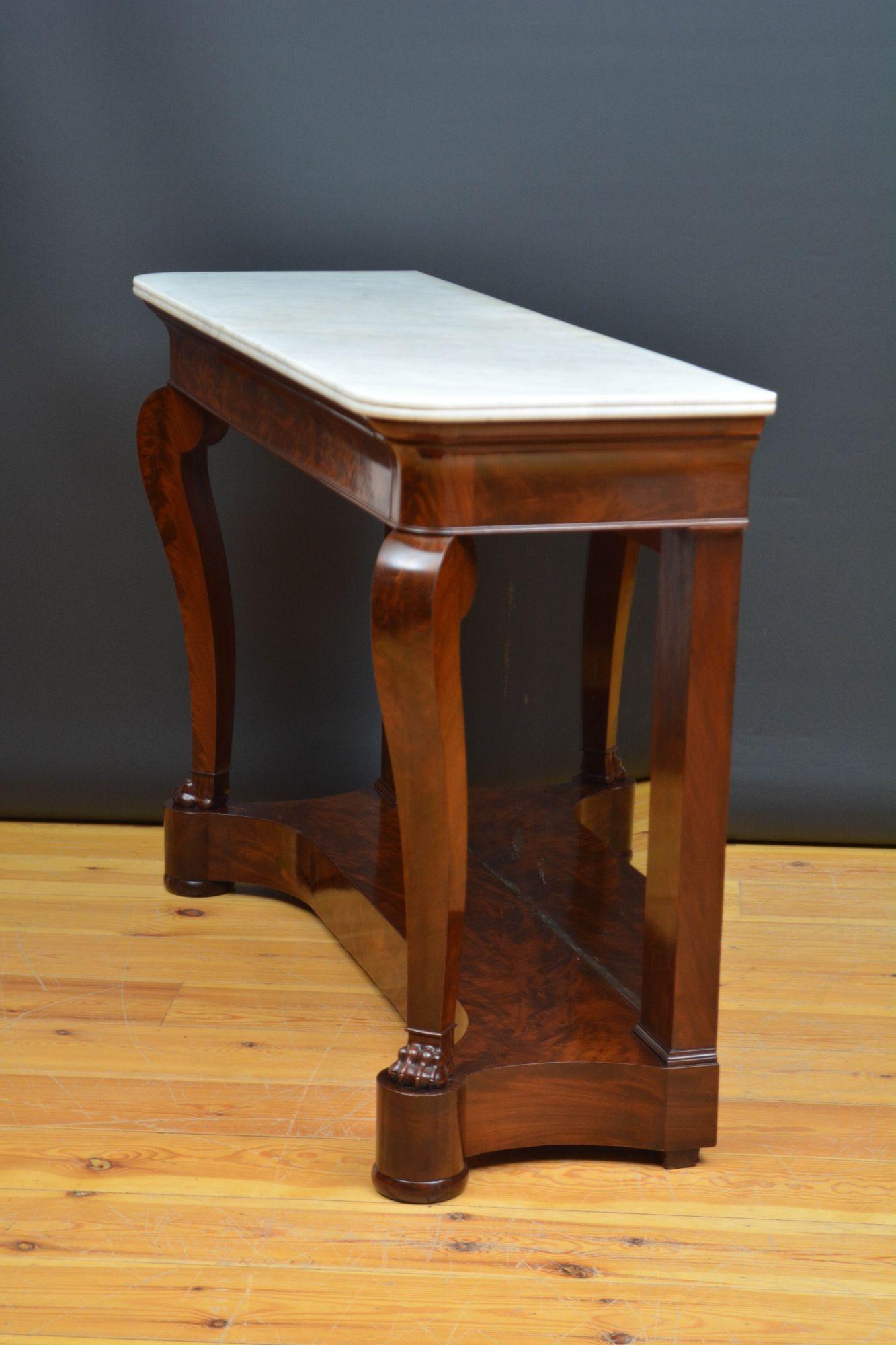 Tavolo consolle in mogano Louis Philippe in vendita 8
