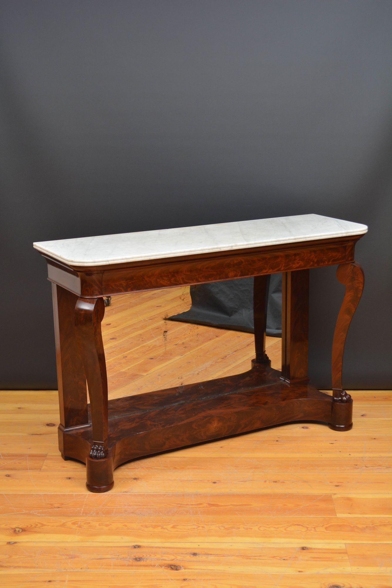 Francese Tavolo consolle in mogano Louis Philippe in vendita