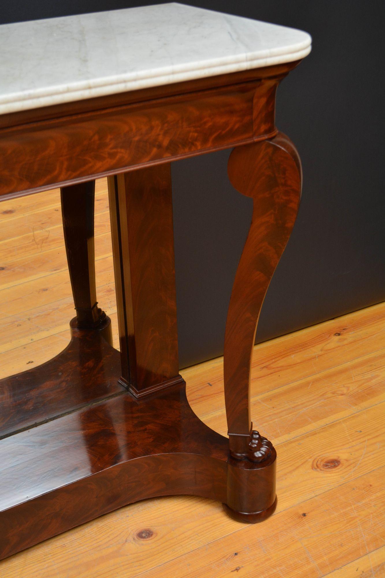 Tavolo consolle in mogano Louis Philippe in vendita 3