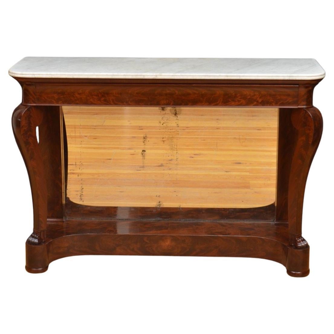 Tavolo consolle in mogano Louis Philippe in vendita
