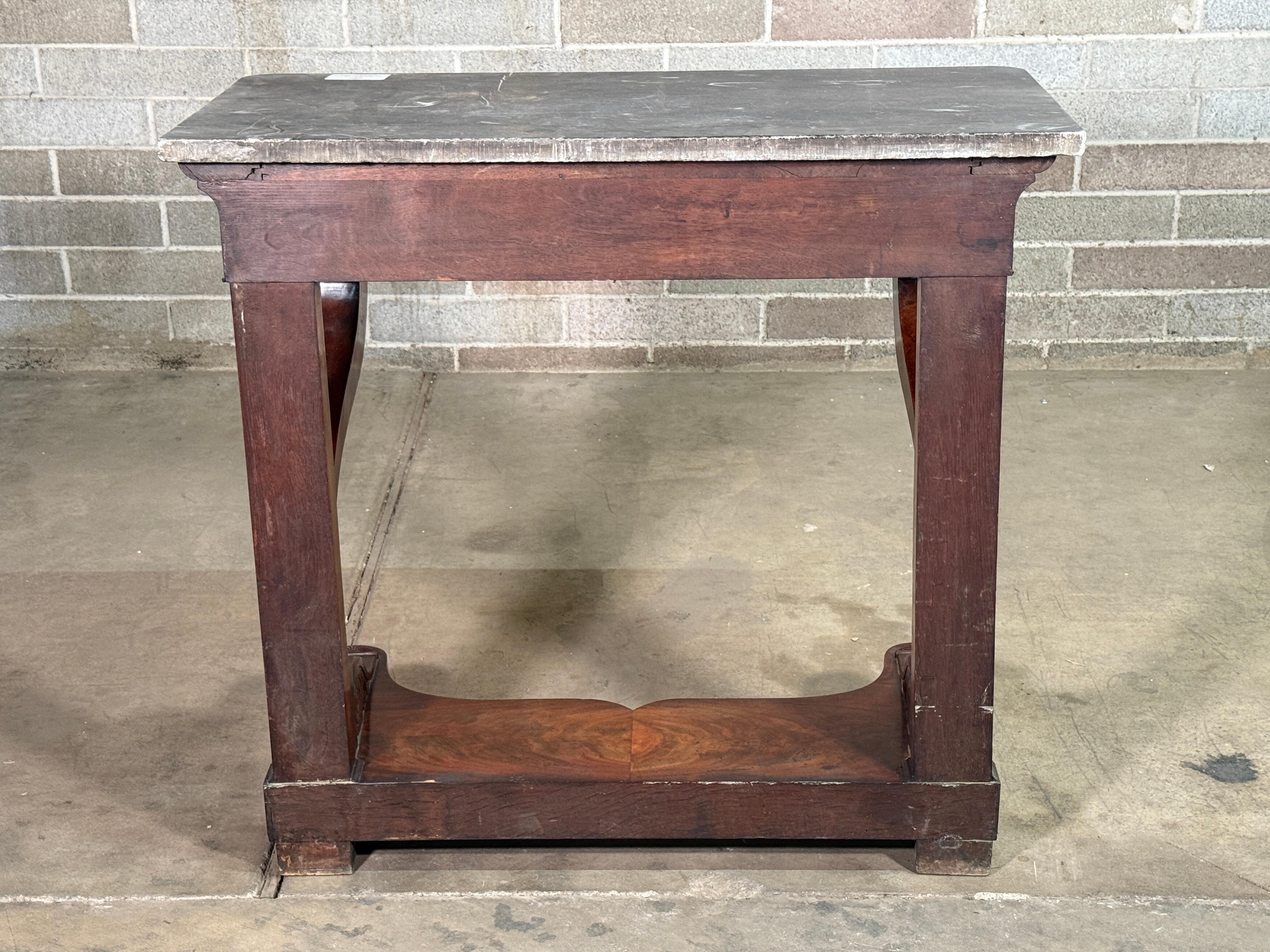 19th Century Louis Philippe Mahogany Console with Saint Anne's Marble For Sale