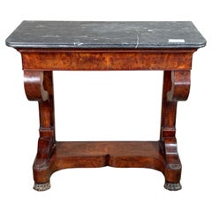 Console in mogano Louis Philippe con marmo di Sant'Anna
