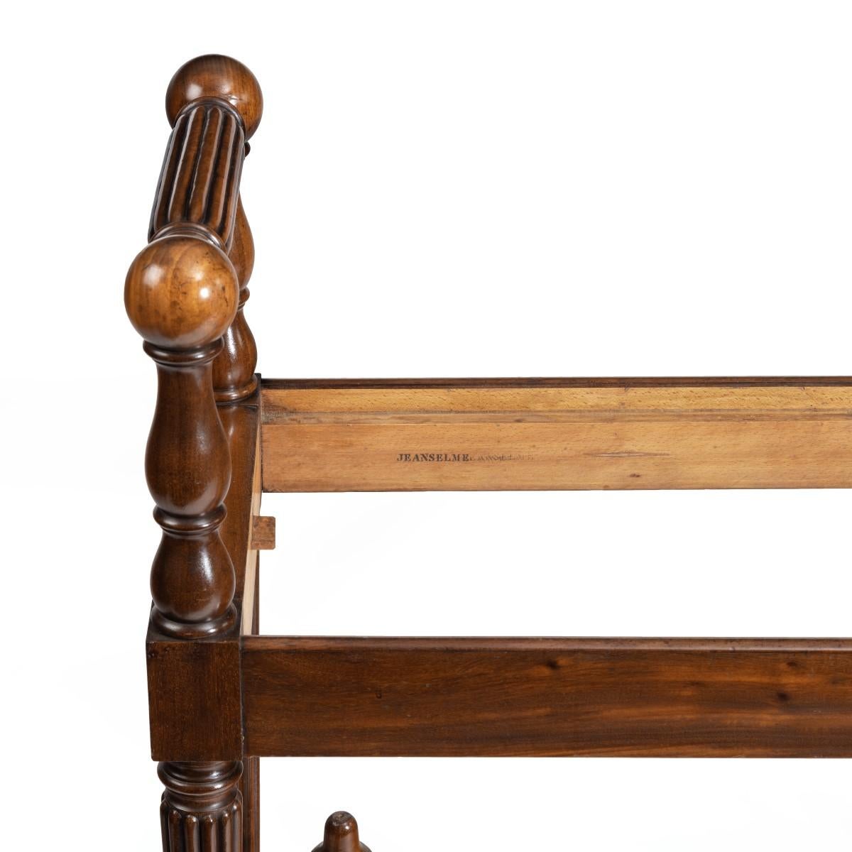Louis Philippe Mahogany Hall Bench with a Folding Foot-Rest For Sale 2