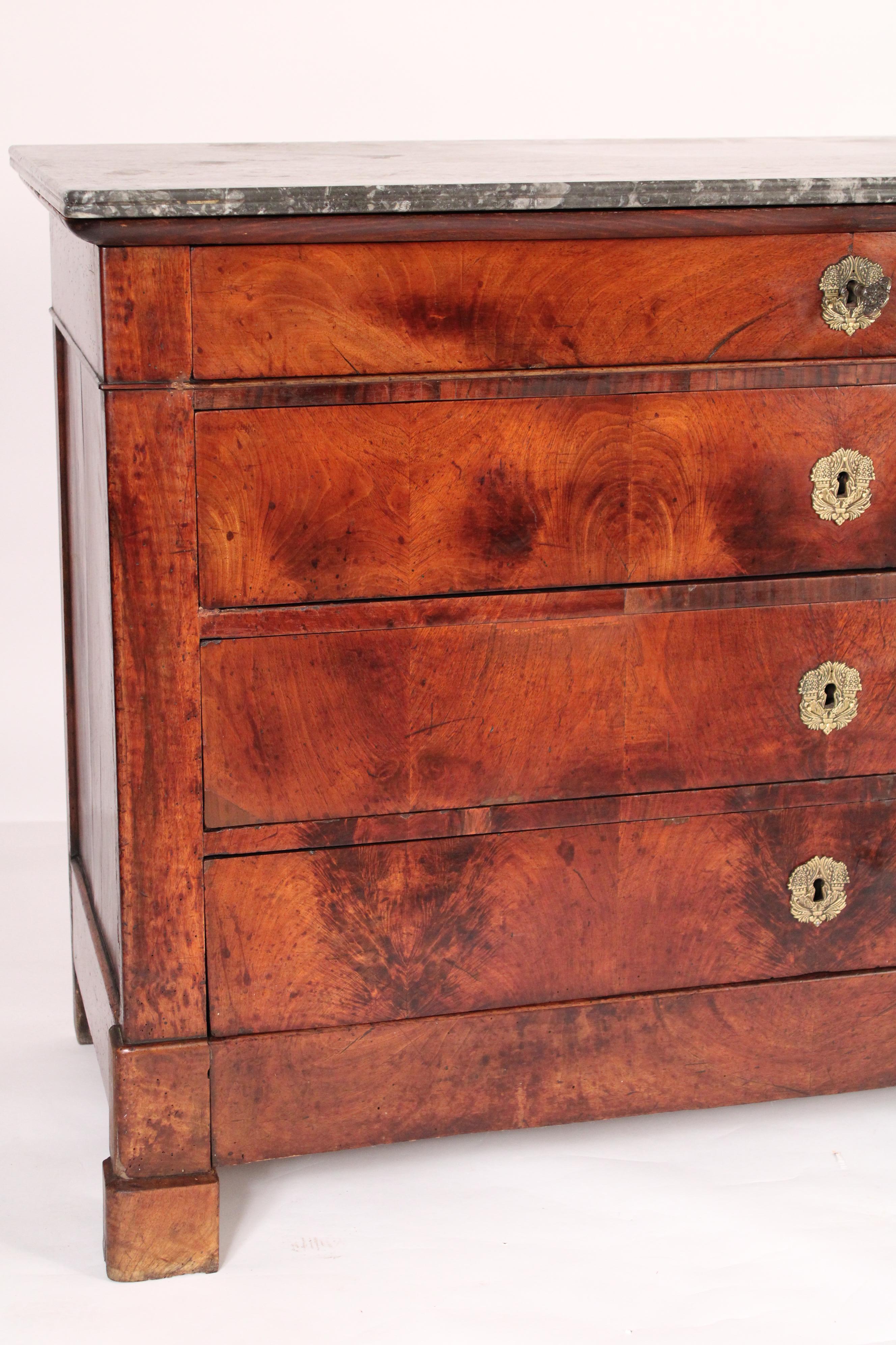 Louis Philippe Mahogany Marble top Chest of Drawers For Sale 2