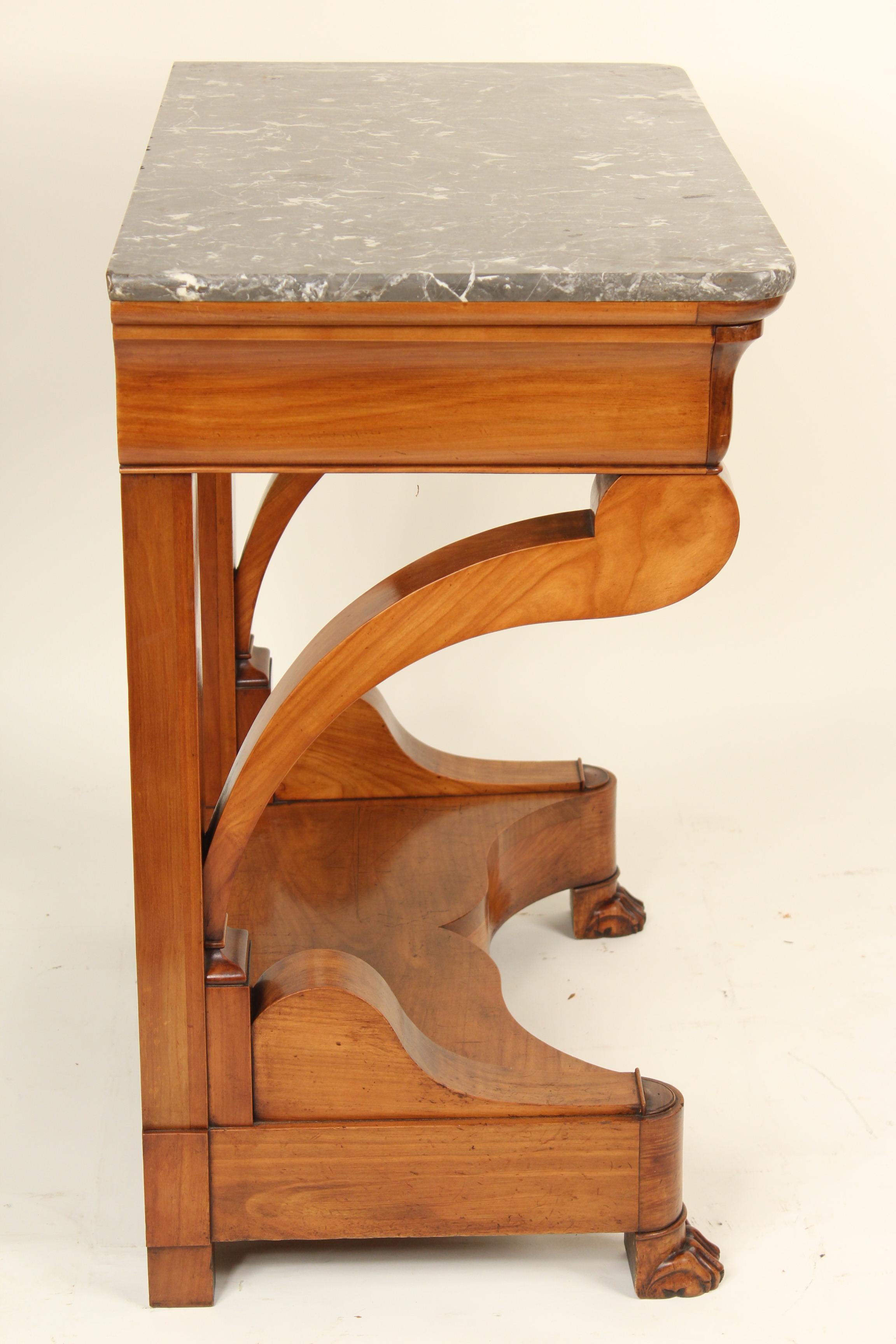 European Louis Philippe Mahogany Marble-Top Console Table