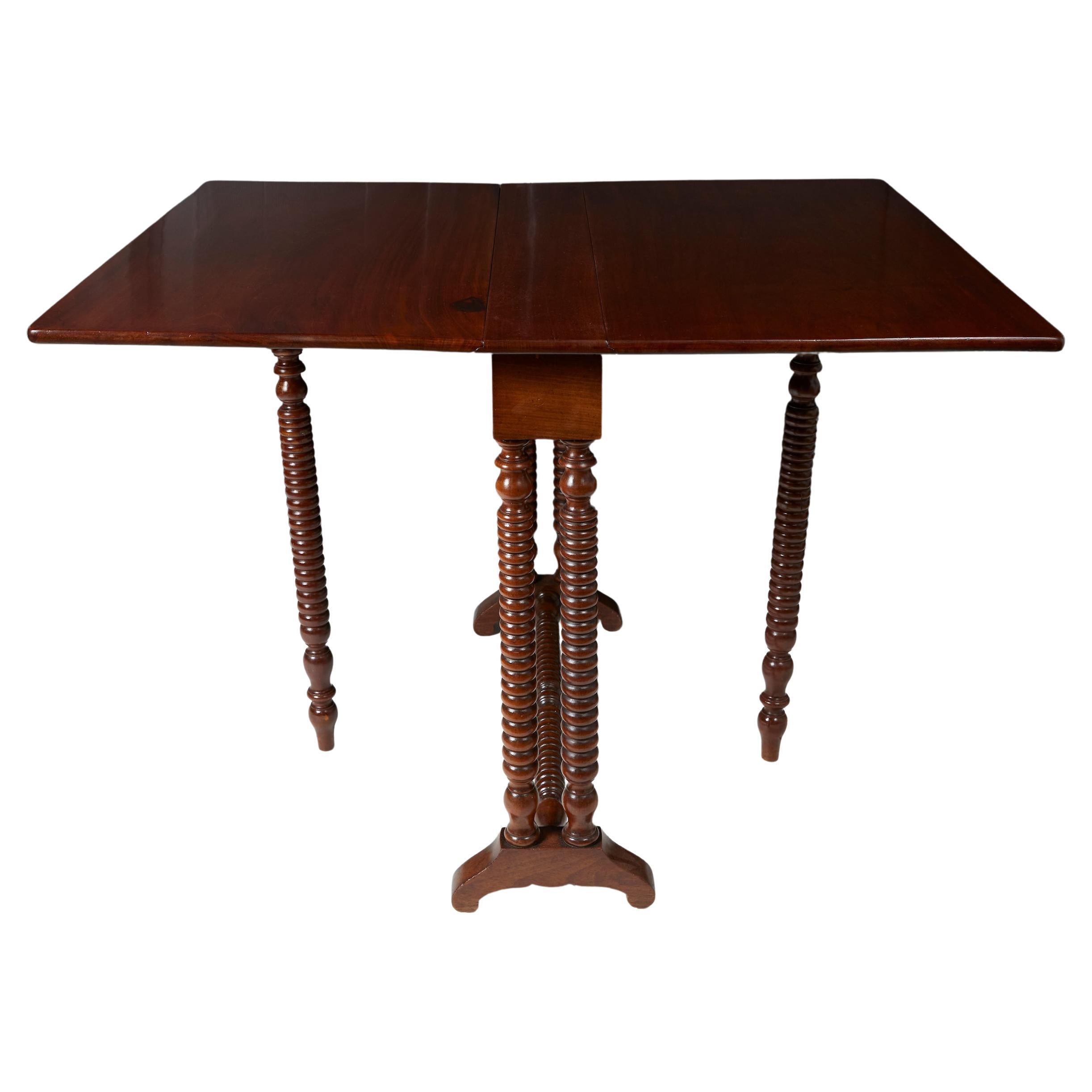 Louis Philippe Mahogany "Sutherland" Drop Leaf Table For Sale