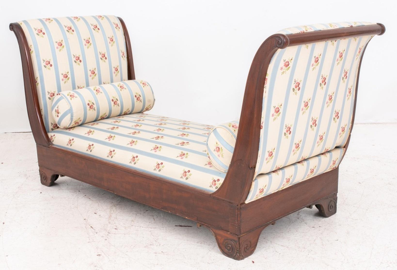 Louis Philippe Mahogany Upholstered Day Bed / Sofa 5
