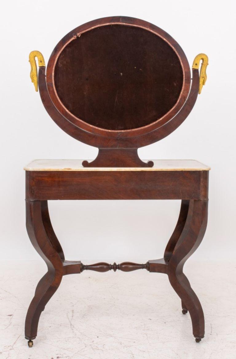 French Provincial Louis Philippe Mahogany Vanity Table, ca. 1840 For Sale