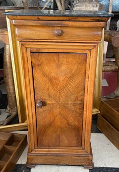 Louis Philippe Marble Book Matched Bedside Cabinet