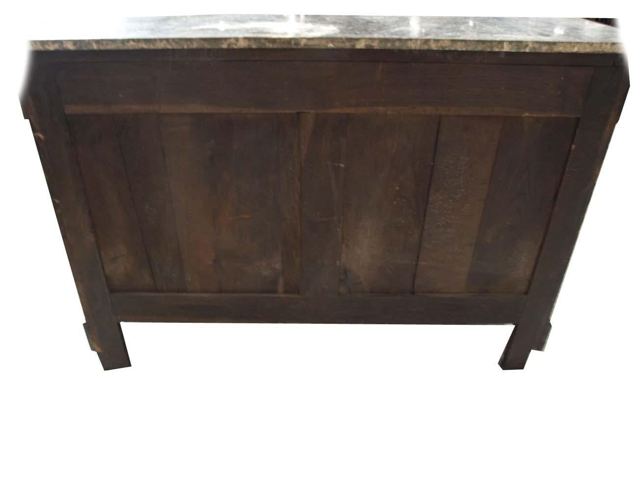 Brass Louis Philippe Marble Top Chest For Sale