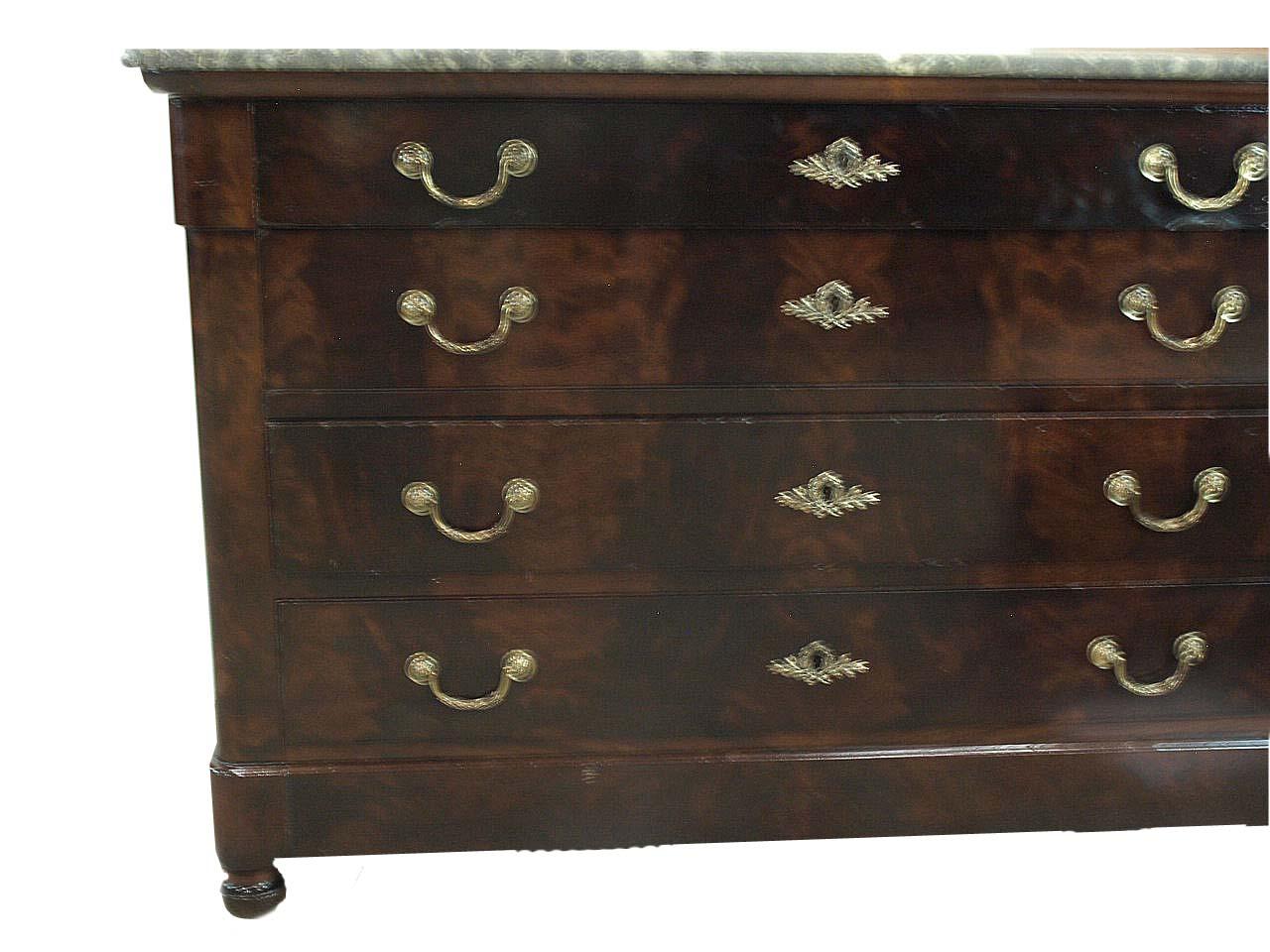 Louis Philippe Marble Top Chest For Sale 2