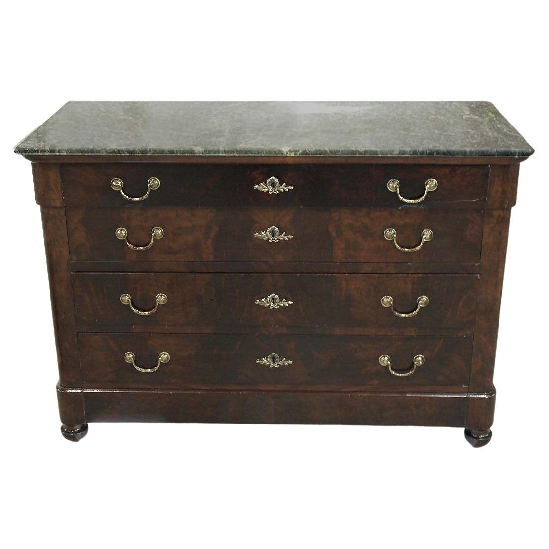Louis Philippe Marble Top Chest