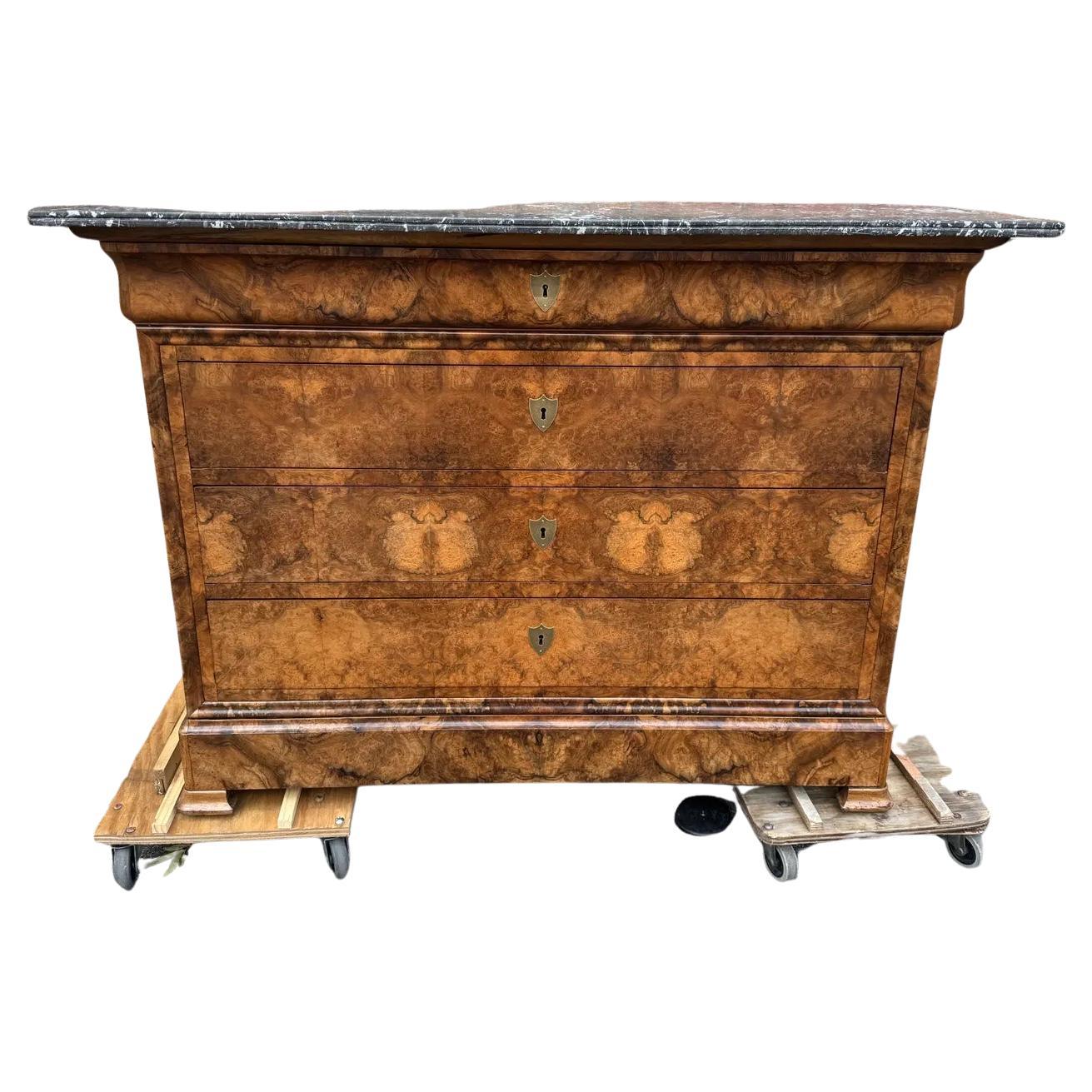 Cómoda de mármol Louis Philippe en venta