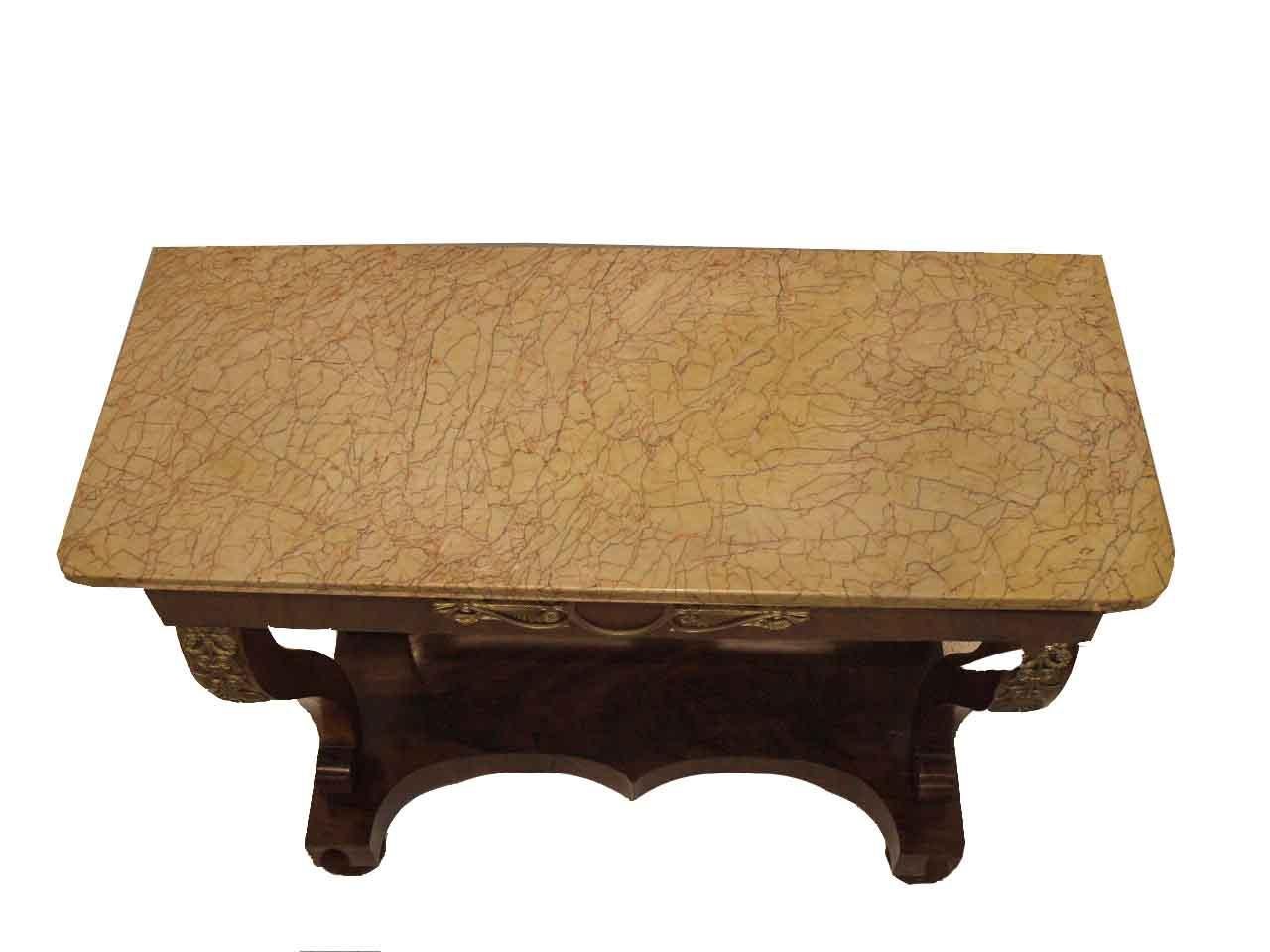 Louis Philippe Marble Top Console Table For Sale 1