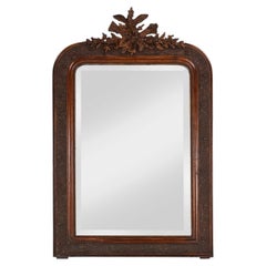 Louis Philippe mirror in plaster and wood with handcrafted decorations, France