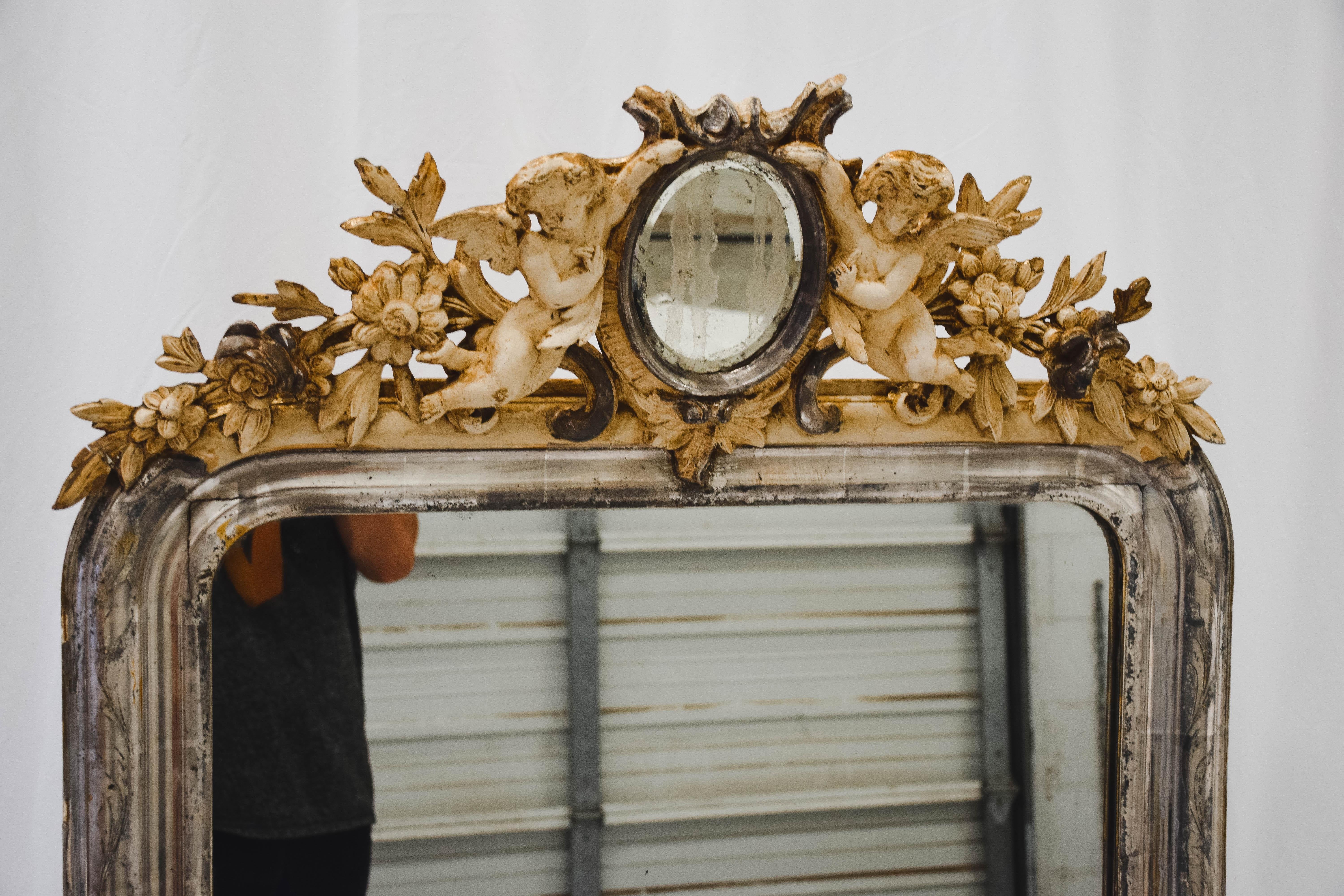 Louis Philippe Mirror w/ Small Oval Mirror 5