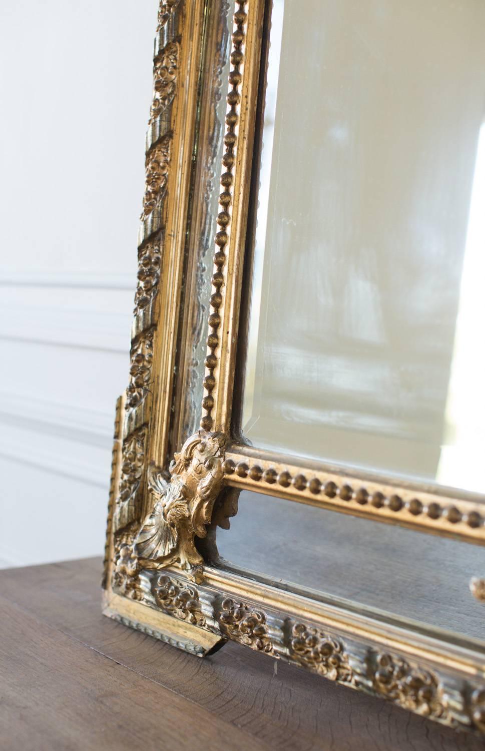 Louis Philippe Mirror with Beveled Glass For Sale 3
