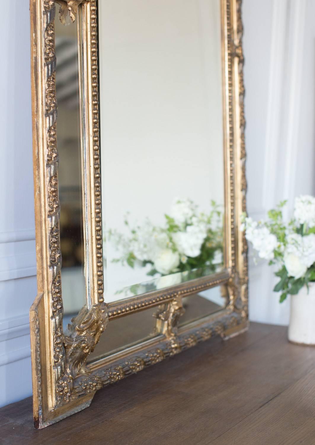 Louis Philippe Mirror with Beveled Glass For Sale 4