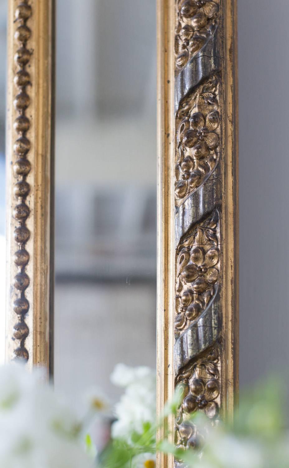 Louis Philippe Mirror with Beveled Glass In Good Condition For Sale In Los Angeles, CA