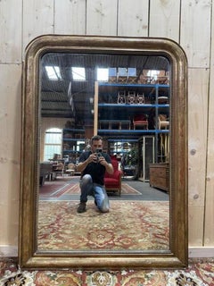 Specchio in stile Luigi Filippo con foglia d'oro, 140x100 cm