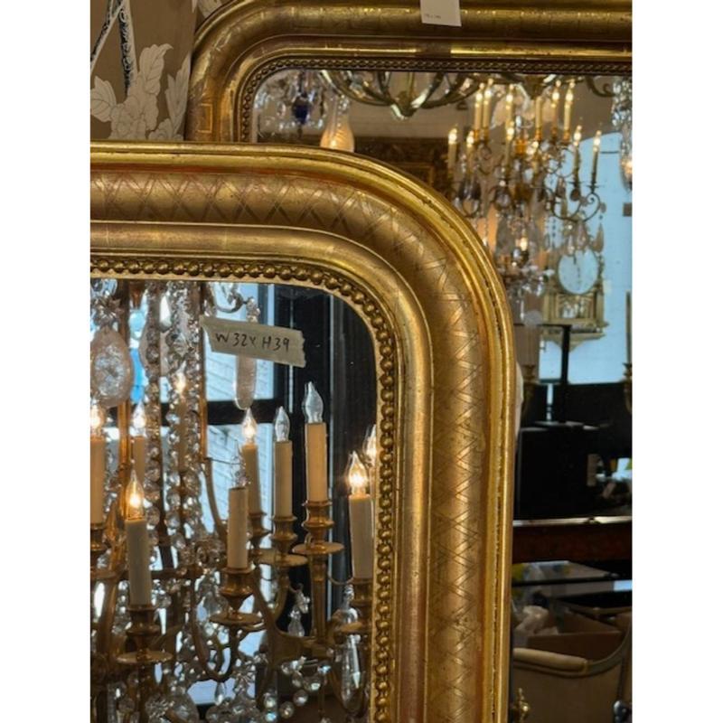 XIXe siècle Miroir Louis Philippe avec Patern en X en vente