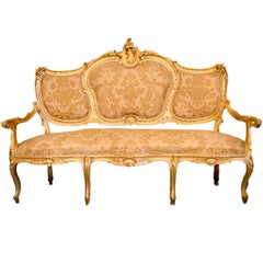 Antique Louis Philippe Neapolitan Gold Sofa Dated 1850