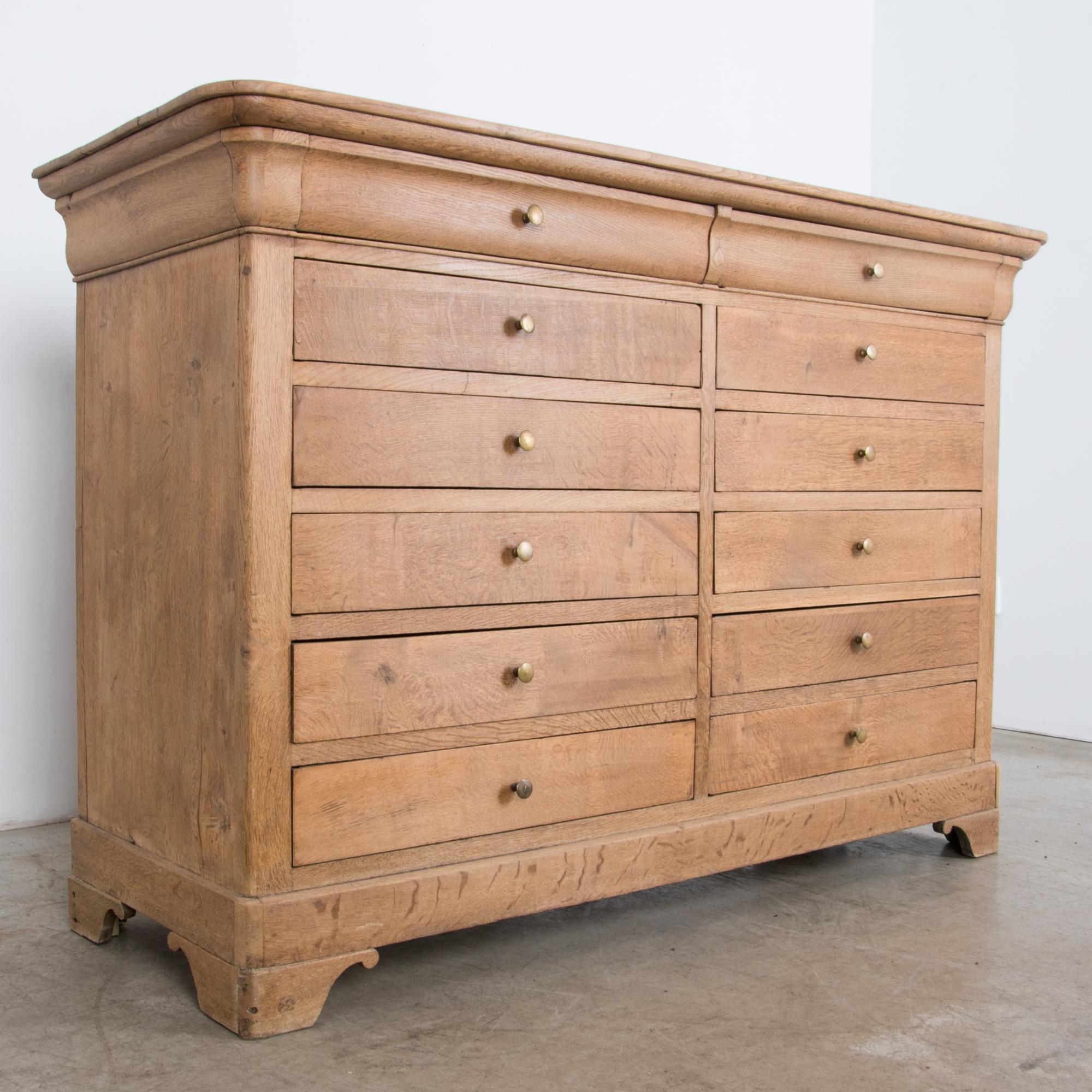 Louis Philippe Oak Double Drawer Chest 8