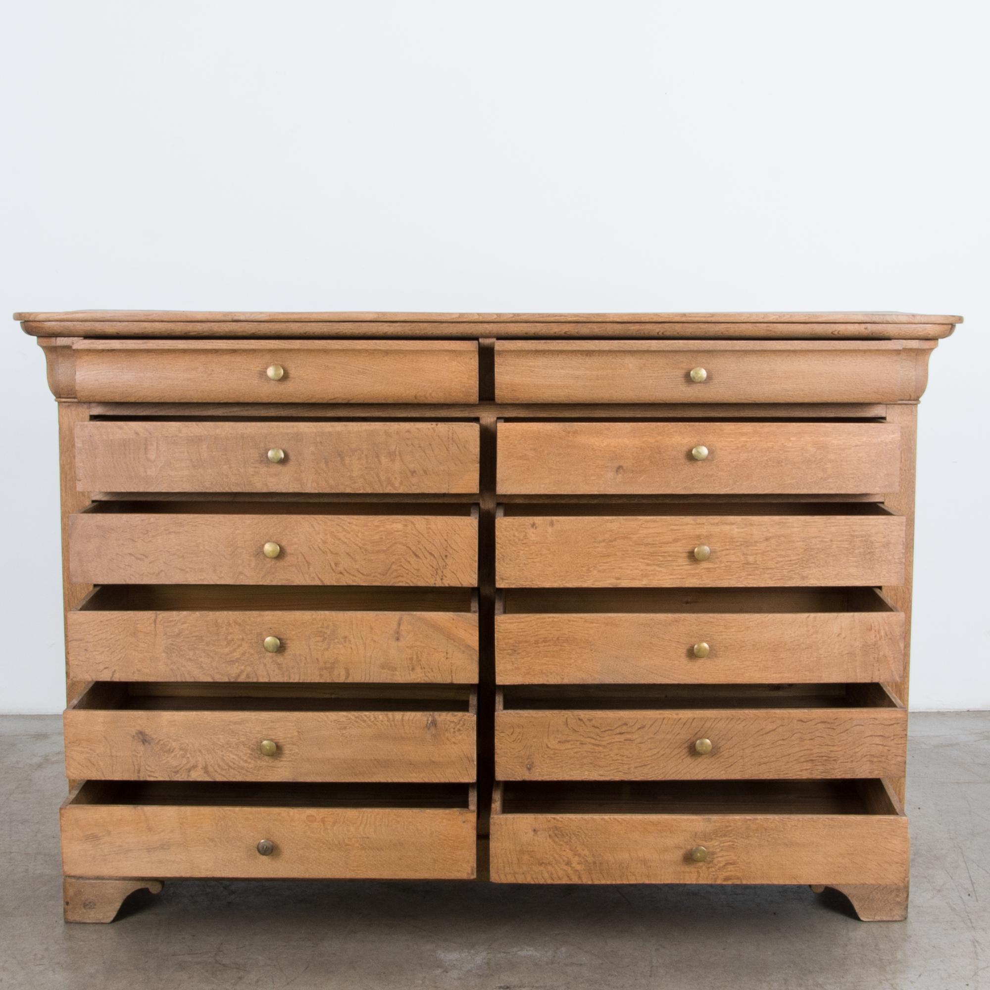 French Louis Philippe Oak Double Drawer Chest