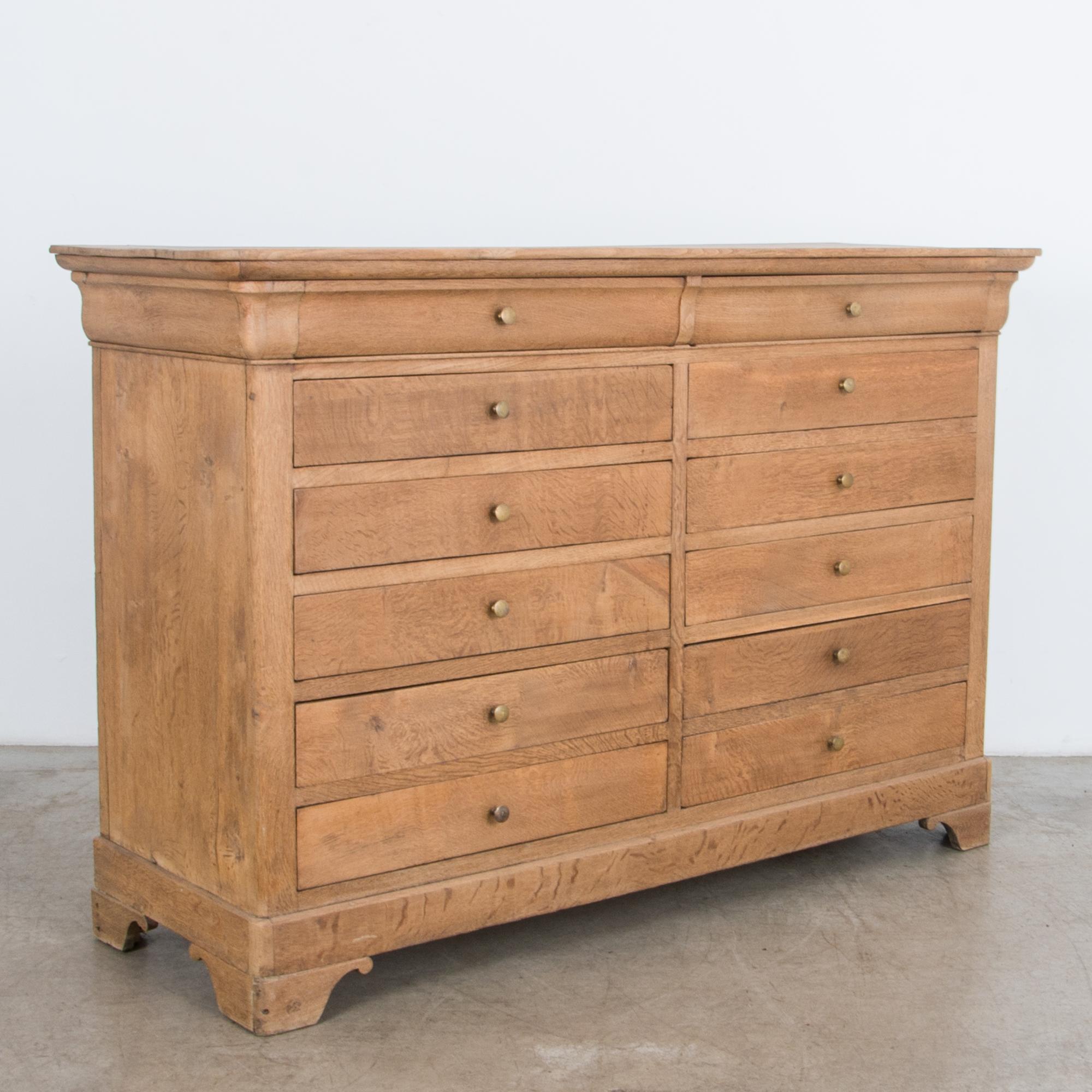 19th Century Louis Philippe Oak Double Drawer Chest