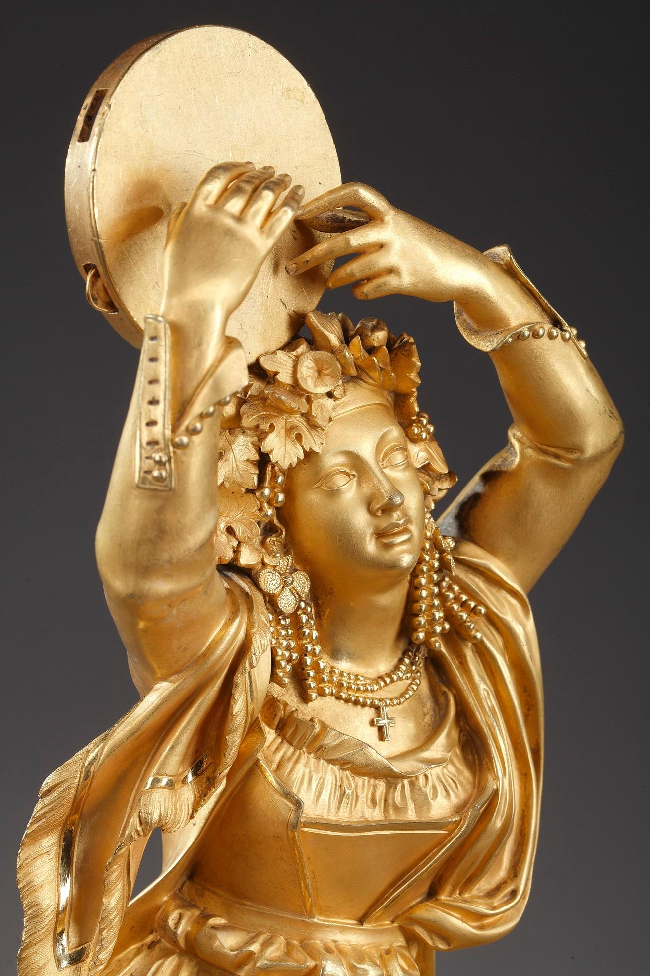 Louis-Philippe Ormolu Clock, Esmeralda or Dancer with a Tambourine For Sale 2