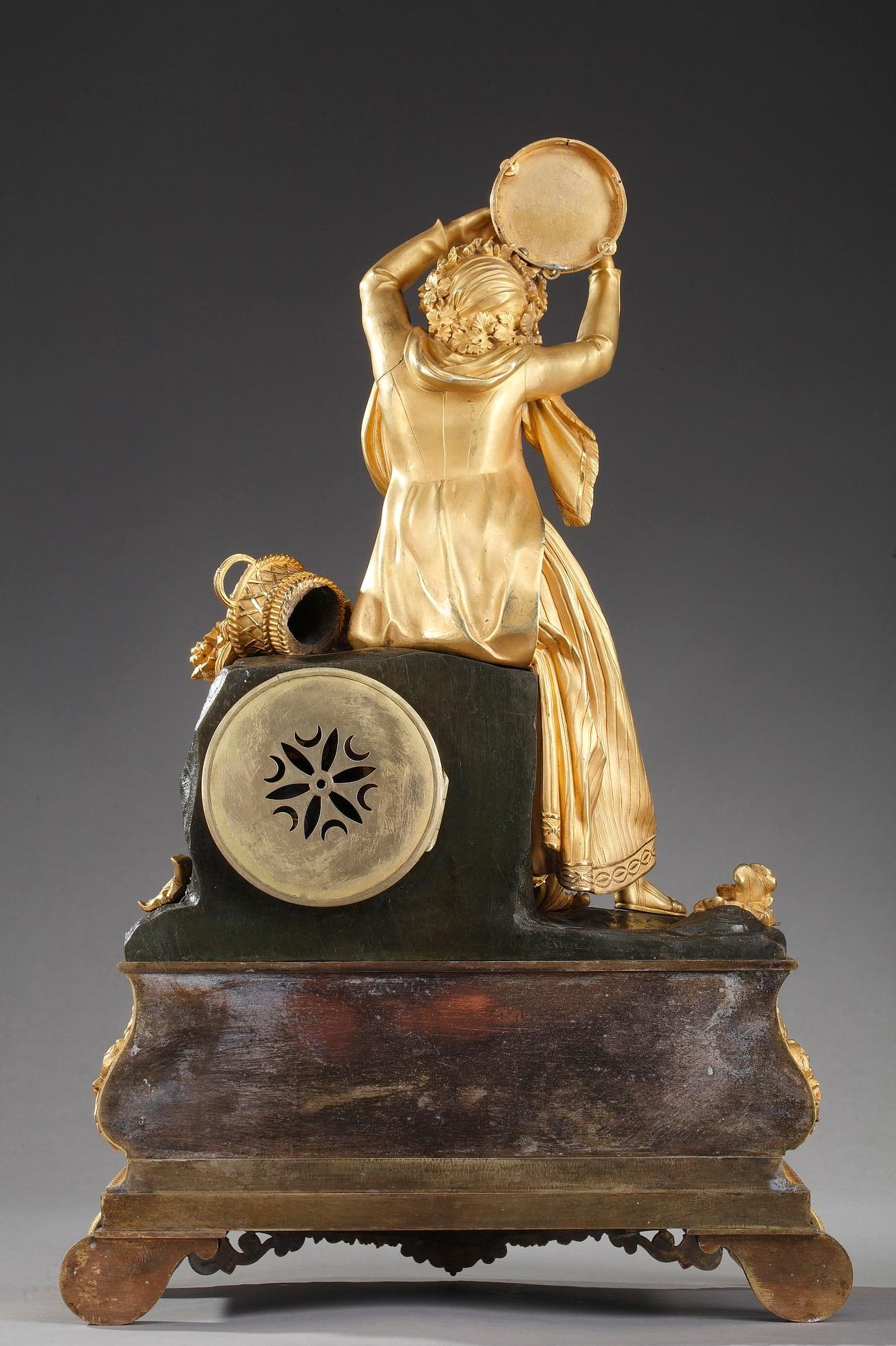 Louis-Philippe Ormolu Clock, Esmeralda or Dancer with a Tambourine For Sale 6