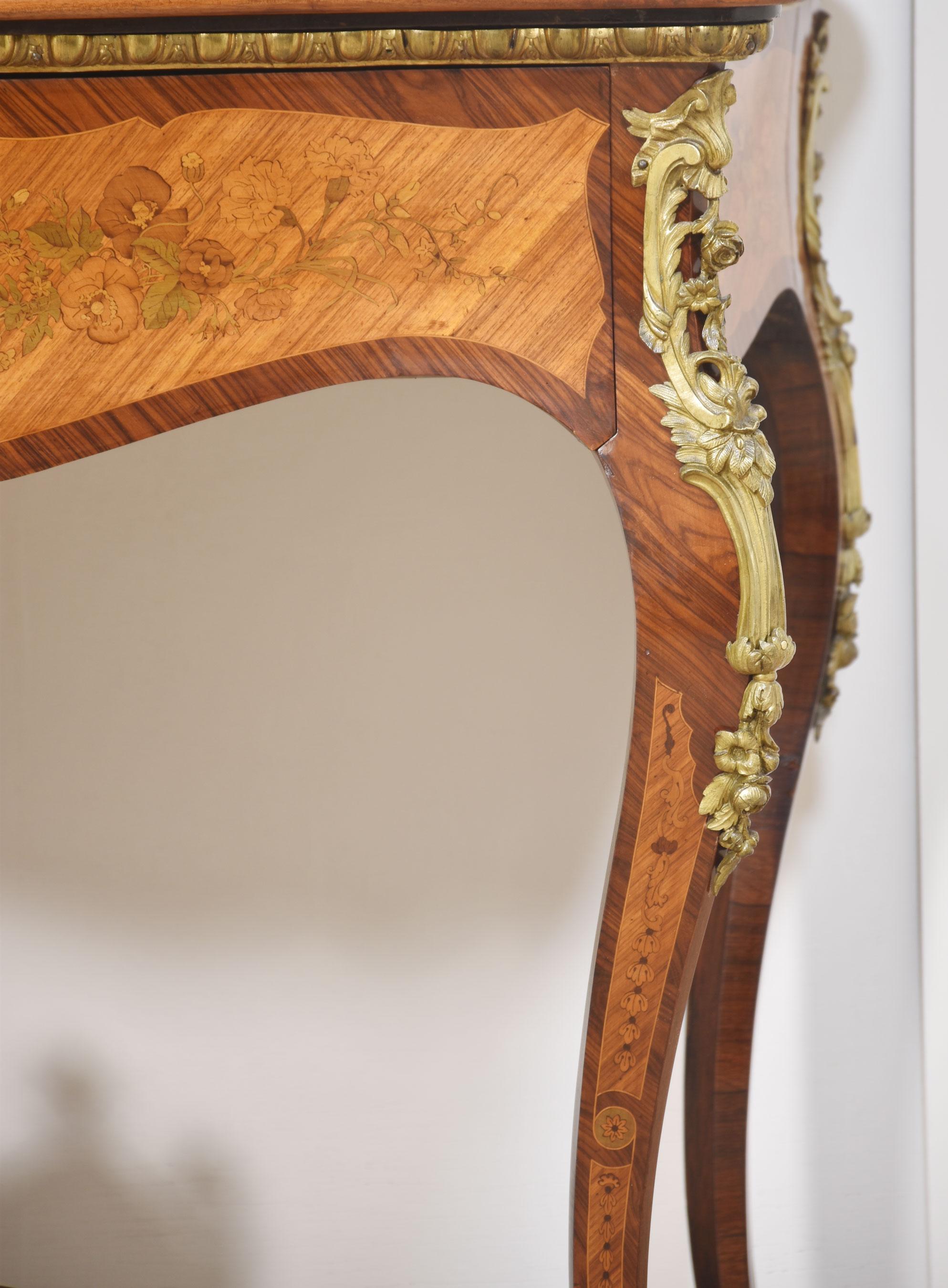 Louis Philippe ormolu-mounted inlaid dresing table by Maison Pretot Paris For Sale 4
