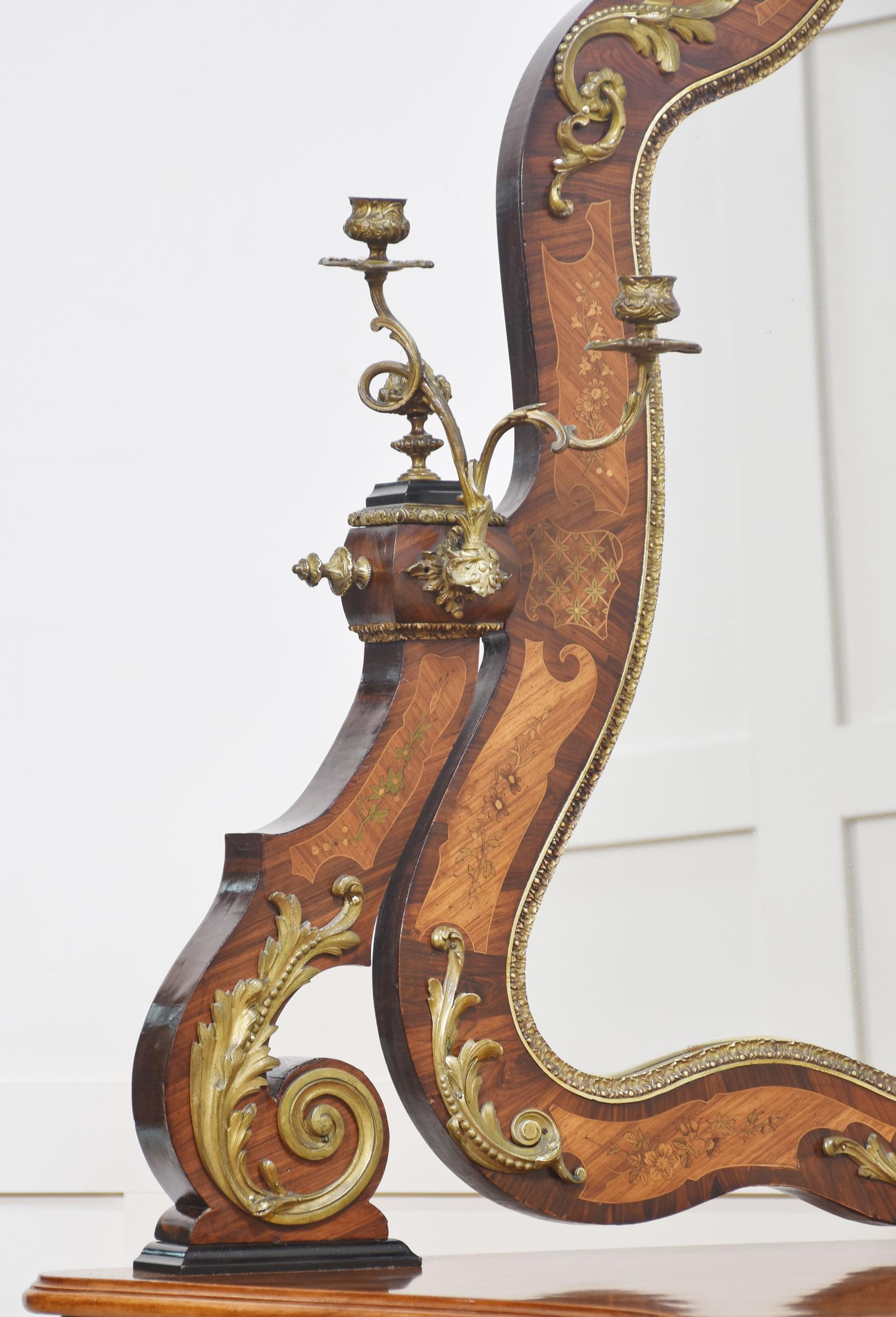 Louis Philippe ormolu-mounted inlaid dresing table by Maison Pretot Paris For Sale 9