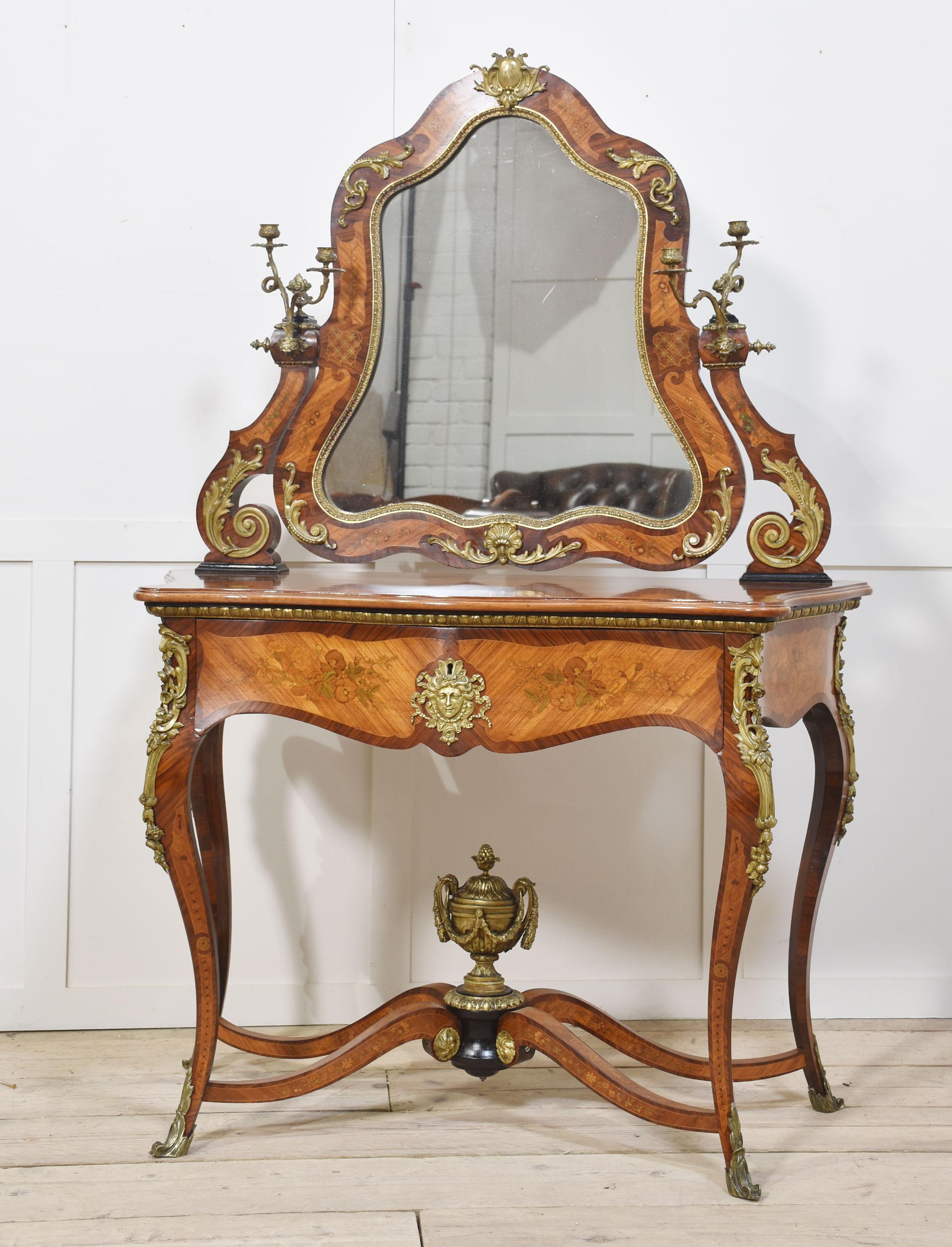 Louis Philippe ormolu-mounted inlaid dresing table by Maison Pretot Paris For Sale 10