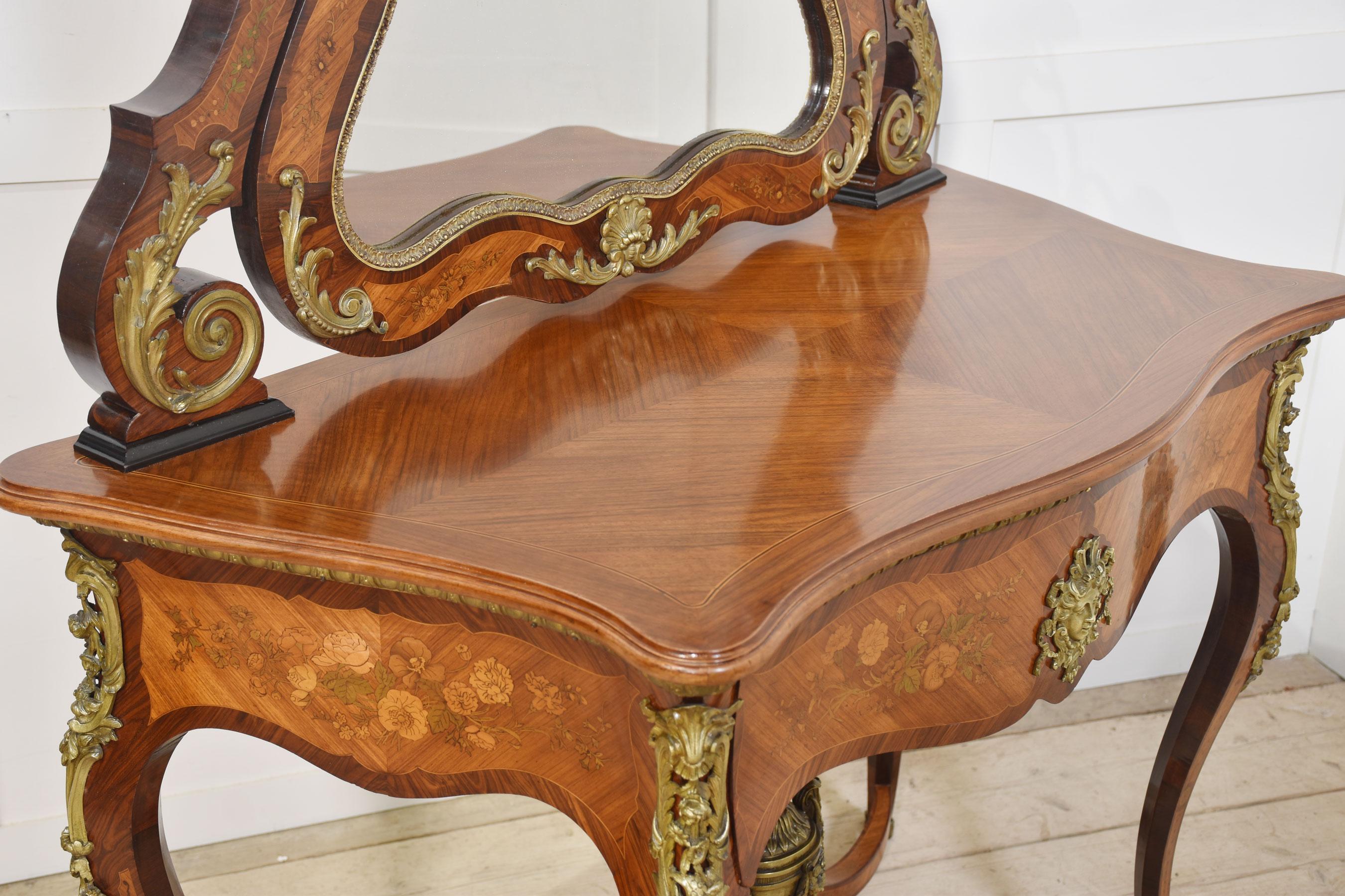 Louis Philippe ormolu-mounted inlaid dresing table by Maison Pretot Paris For Sale 11