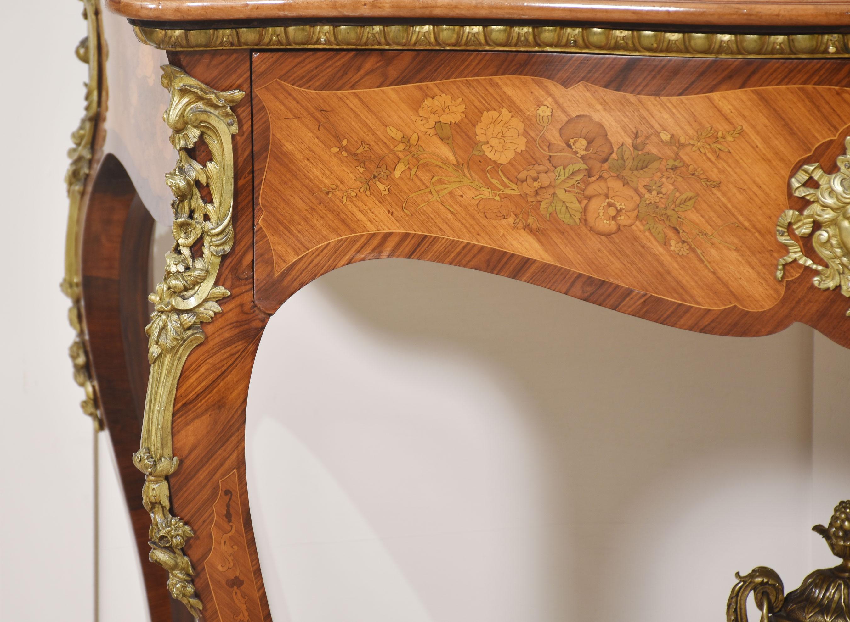 Louis Philippe ormolu-mounted inlaid dresing table by Maison Pretot Paris For Sale 1