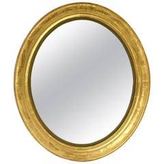 Antique Louis Philippe Oval Framed Gilt Mirror (H 31 x W 27)