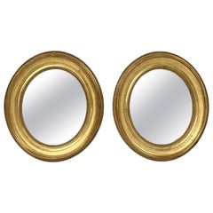 Antique Louis Philippe Oval Framed Gilt Mirrors (H 17 1/4 x W 15)  'Individually Priced'