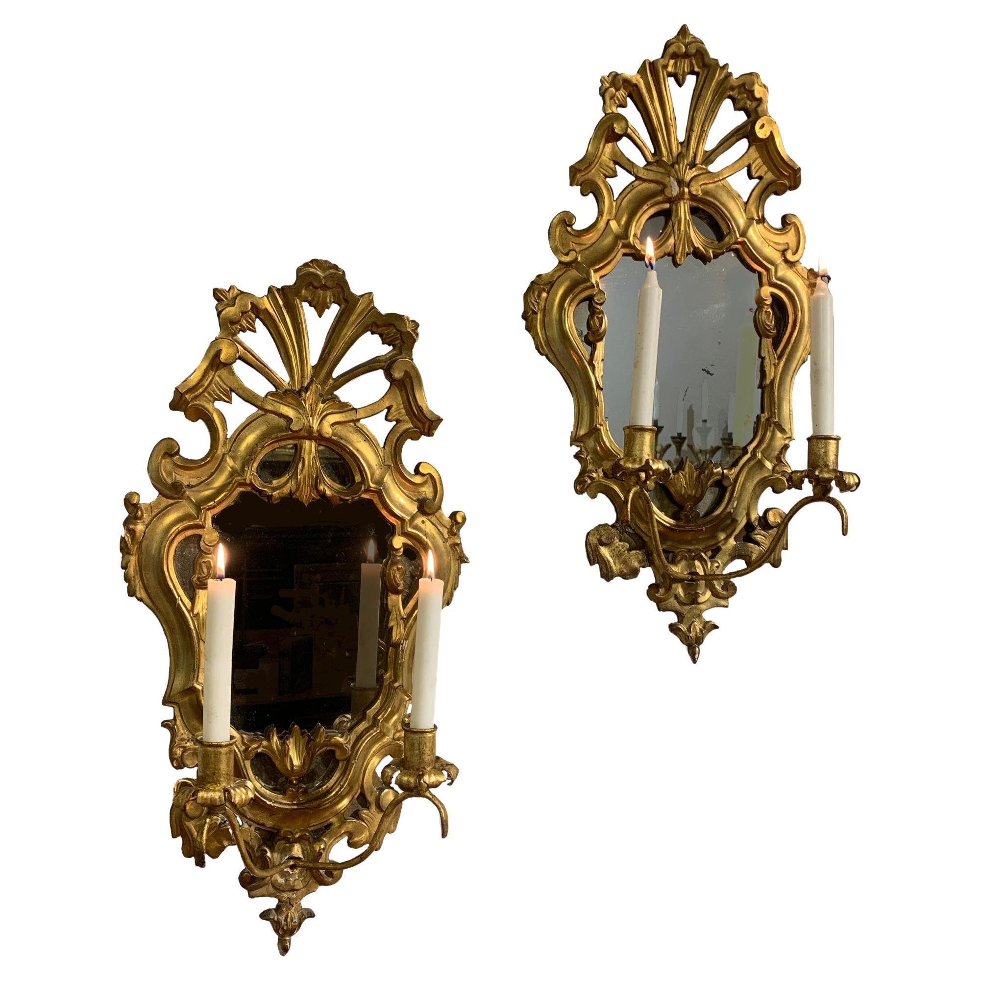 Louis Philippe Pair of Giltwood Mirrors For Sale