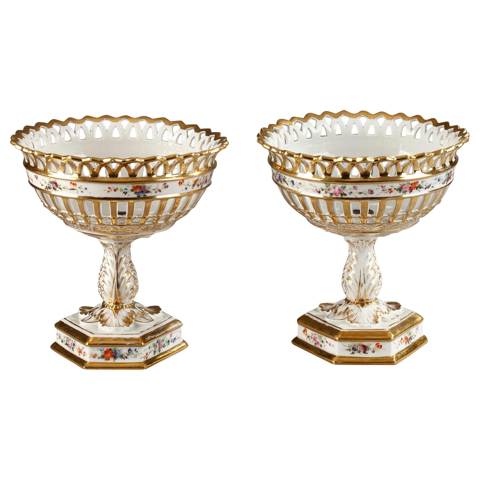 Louis-Philippe Pair of Porcelain Goblets