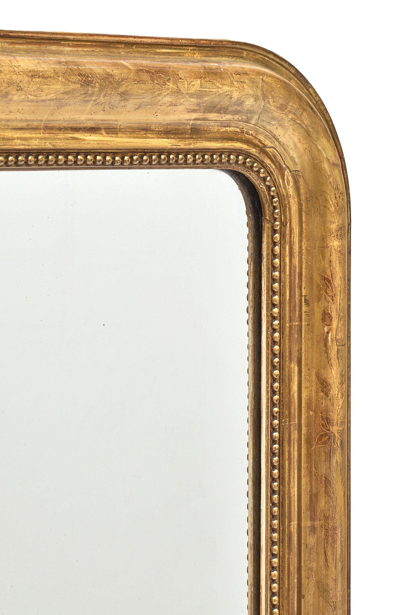 Louis Philippe Period Antique French Mirror In Good Condition In Austin, TX