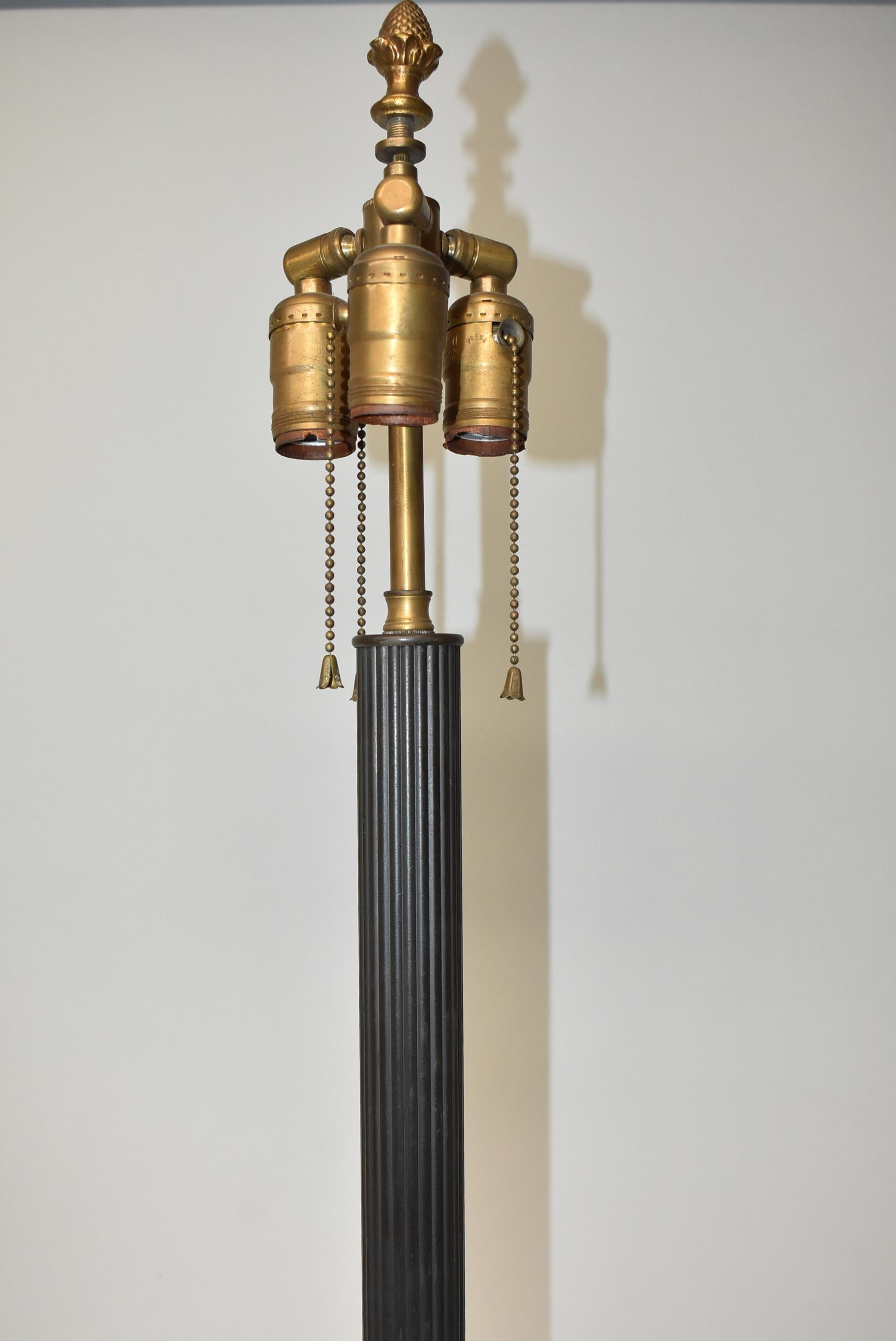 19th Century Louis Philippe Period Bronze and Marble Floor Lamp For Sale