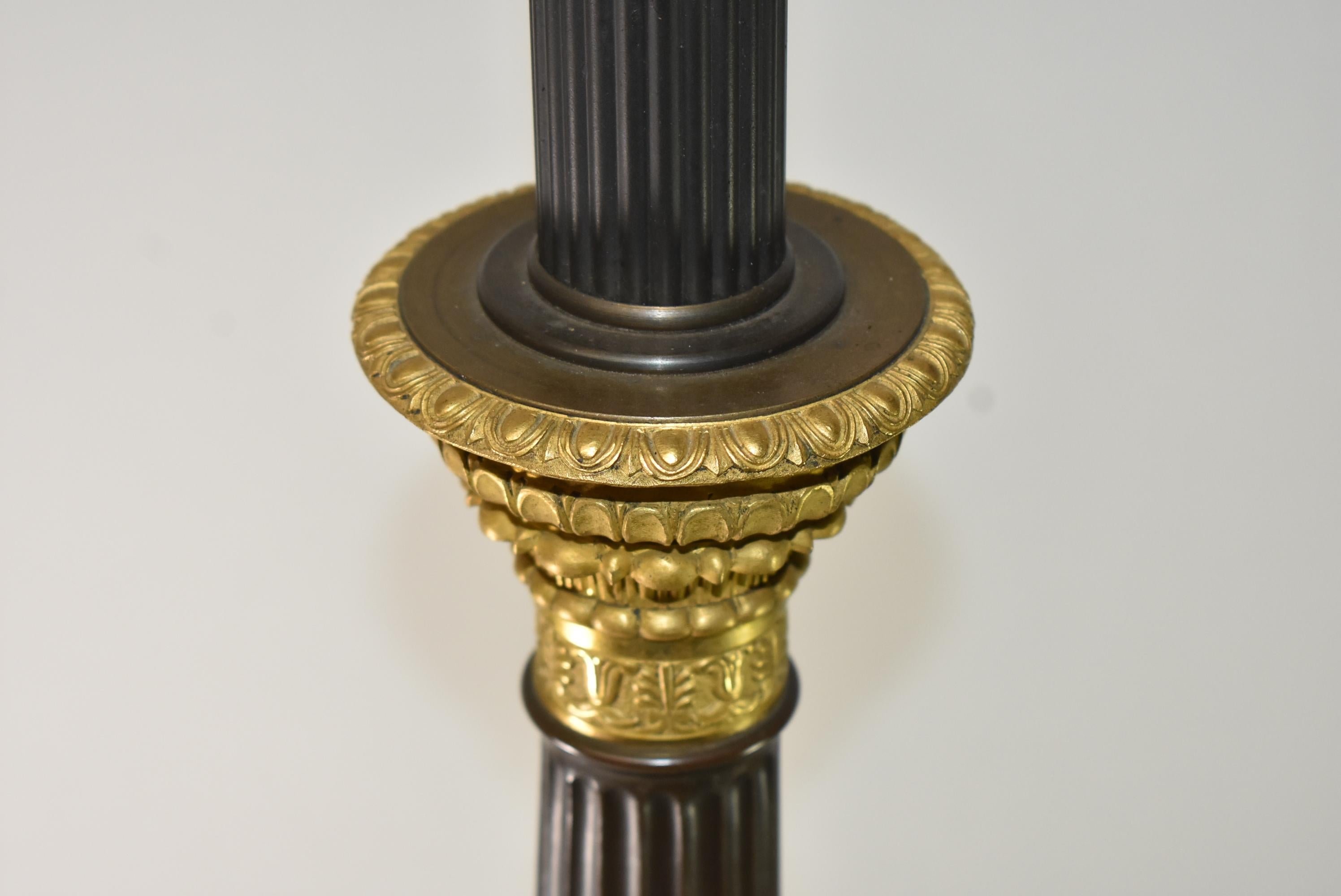 Louis Philippe Period Bronze and Marble Floor Lamp For Sale 3