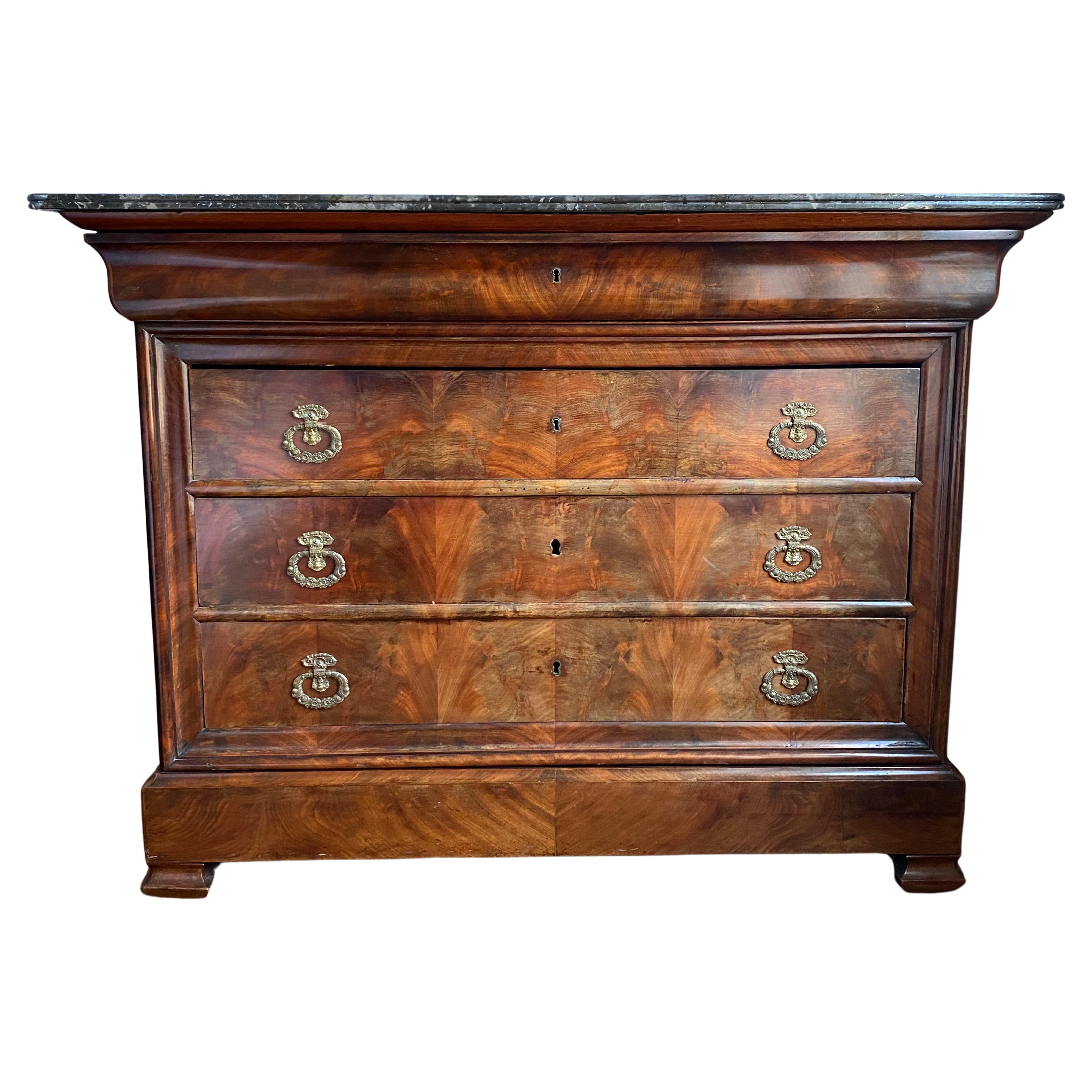 Louis Philippe period chest of drawers  19th For Sale