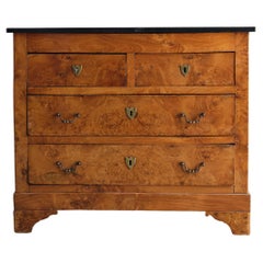 Louis Philippe Period Chest of Drawers with Dark Marble Top