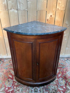 Louis-Philippe period corner – Flamed mahogany and veined gray marble