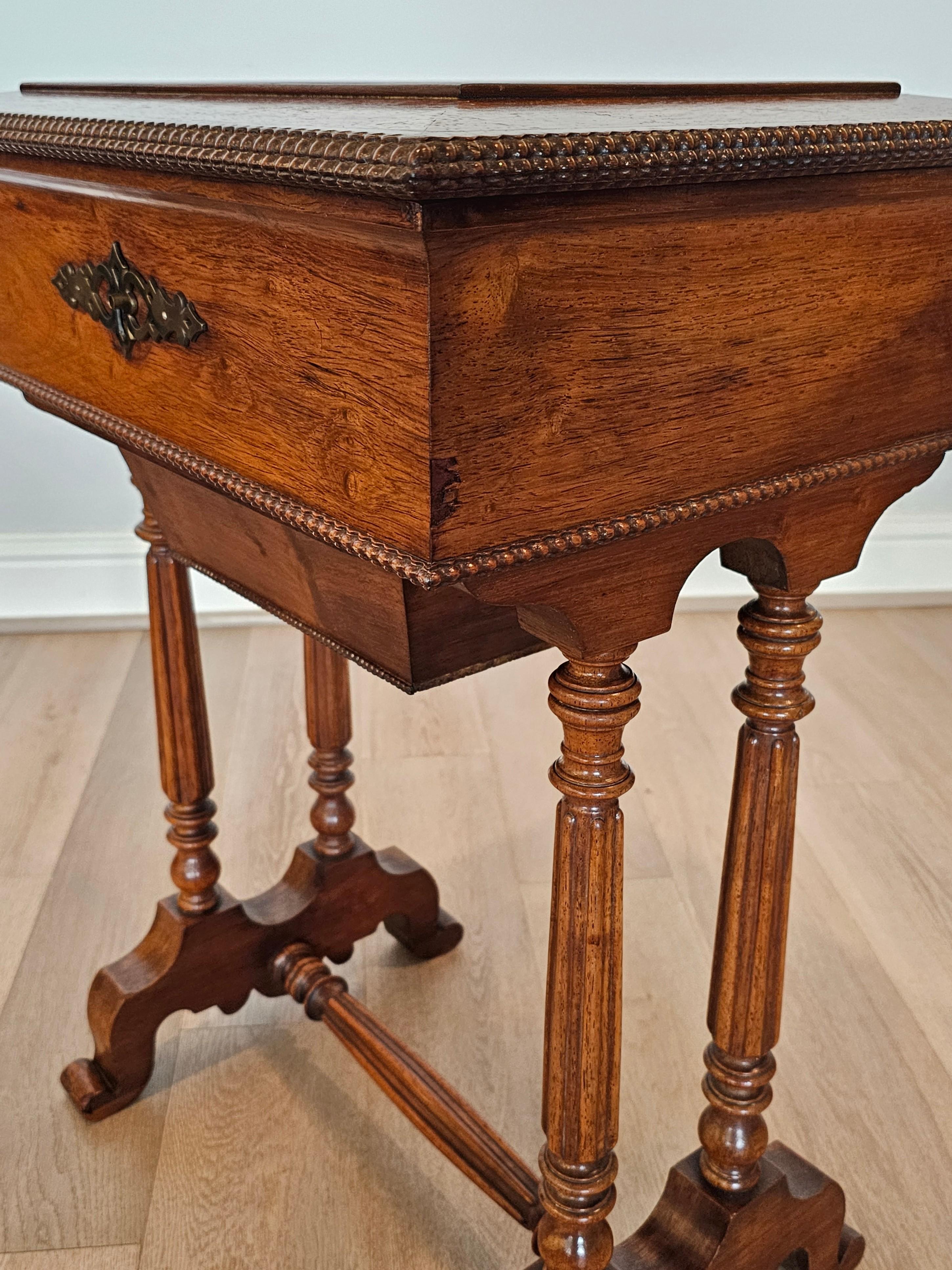 Louis Philippe Period French Walnut Sewing Stand Work Table  For Sale 5