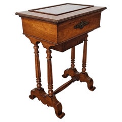 Louis Philippe Period French Walnut Sewing Stand Work Table 